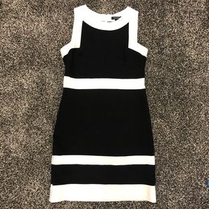 {WHBM} Black and White Colorblock Sheath Dress